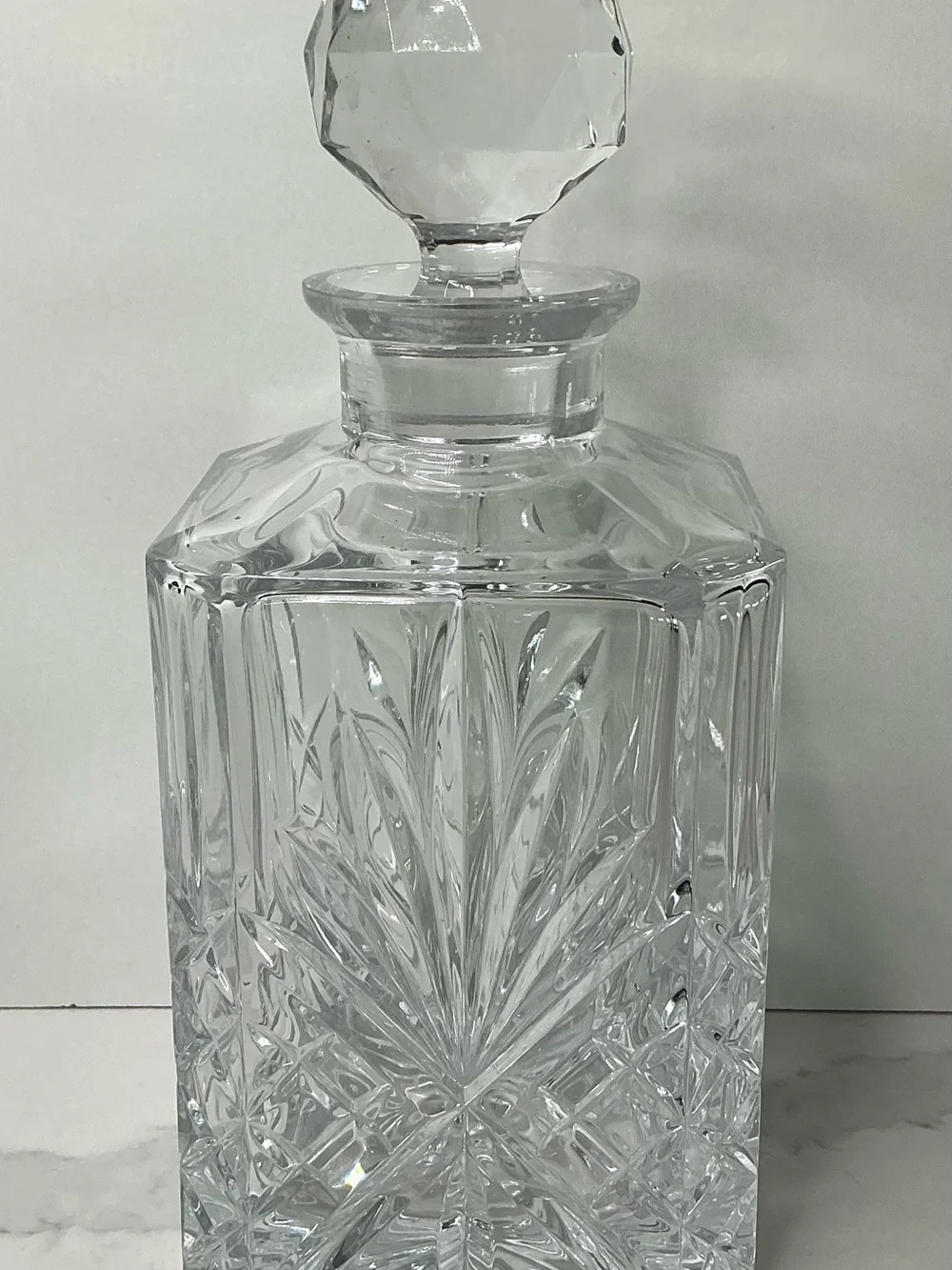 Mikasa Crystal Cavannah Square Decanter Czech Republic Bohemian 10